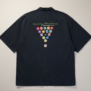Tommy Bahama Embroidered 100% Silk Pool Ball Billiard Summer Shirt Men's XXL